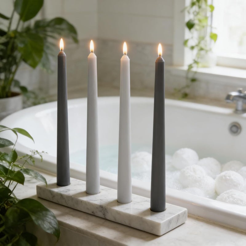 Sihuida 12-Pack Gradient Grey Taper Candles, 10 Inch Unscented Dripless Candlesticks, Long-Lasting Burn Time of 7-8 Hours, Perfect for Dinners Parties Home Décor - Image 3